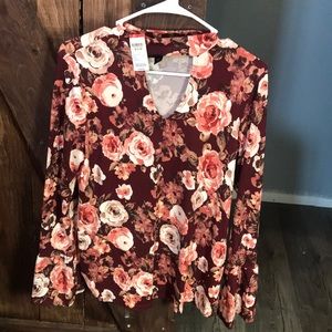 Long sleeve floral shirt!